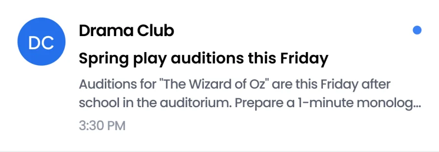 Drama Club: Spring play auditions this Friday